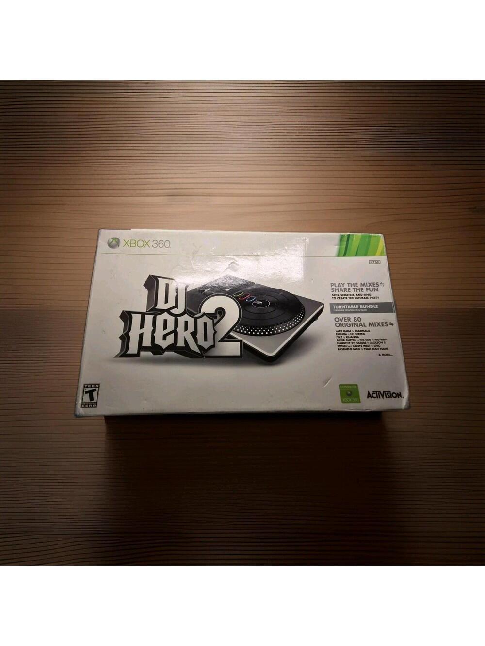 DJ Hero 2 Turntable Bundle Microsoft Xbox 360 Box And Game
